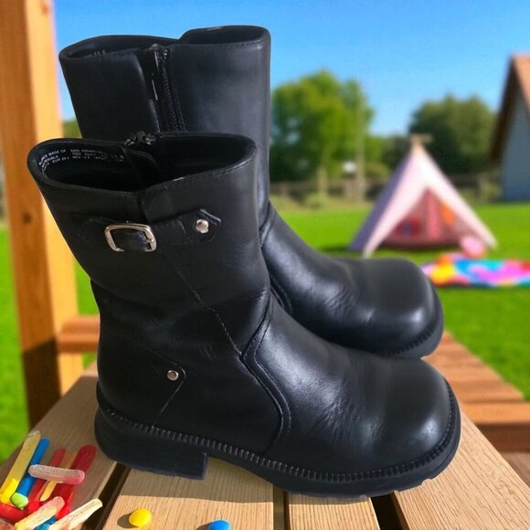 Thom McAn Kids Exerflex  Black Boots Size 11.5 - Picture 1 of 7